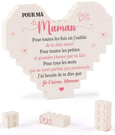 Cadeau Maman, Ornement Cœur Décoratif Cadeau Anniversaire pour Maman | Cadeaux Fete des Meres des Fils et Filles, Idee Cadeaux Mères de Anniversaire Thanksgiving Valentin Noel