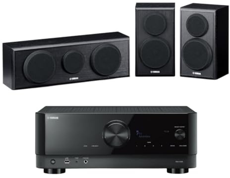 YAMAHA RX-V4A 5.2-Channel AV Receiver with NS-P150 Center/Surround, Speaker Package, Black