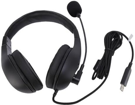 Jiawu Casque USB avec Micro, Tige de Microphone à Col de Cygne Réglable, Casque de Réduction du Bruit avec Contrôle du Volume pour PC Portable, Cours en Ligne
