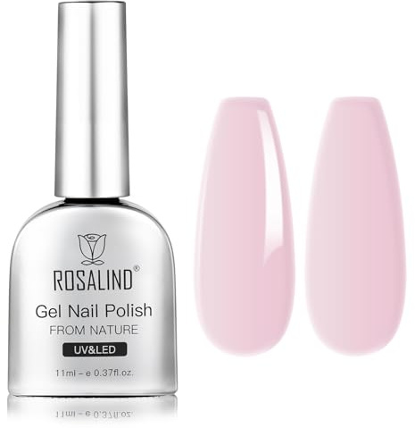 ROSALIND UV-nagellack, 11 ml, ljusrosa gel nagellack UV LED Soak off Gellack för DIY-manikyr