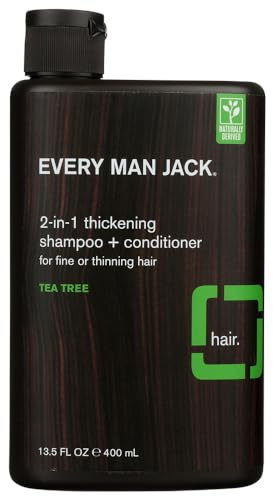 Pack of 1 x Every Man Jack 2 in 1 Shampoo plus Conditioner - Thickening - Scalp and Hair - Fine or Thinning Hair - 13.5 oz
