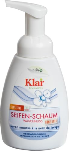 Klar eco Sensitive Seifenschaum Waschnuss 240ml, ohne Duft, vegan, Seifenspender, ideal für Allergiker