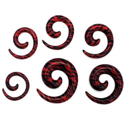 SoulCats Dehnschnecke Set Dehner Dehnstab Dehnset Taper Stern Leo Zebra, Größe: 6 mm;Modell: Modell 3