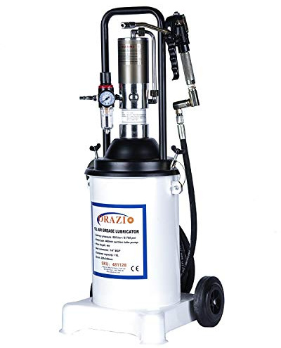KATSU Pompe à Graisse Pneumatique 13L Portable Pistolet à Graisse à Air Graisseur Distributeur Lubrificateur pour Voiture Camion Machines avec 4m Tuyau, 600 bar Pression de Pompe