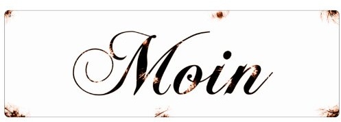 Interluxe METALLSCHILD Shabby Blechschild Dekoschild Moin Schild aus Metall Türschild Willkommensschild für Büro Gäste Besuch Freunde Familie Deko Eingang