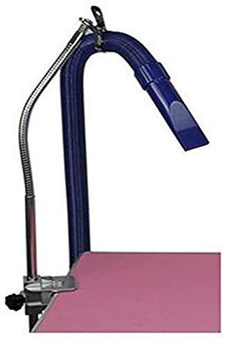 SudaTek Heavy Duty Dog Pet Grooming Table Hair Dryer Stand Hose Tube Holder Hands-Free Stainless Steel Groomers Adjustable Third Arm with Clamp