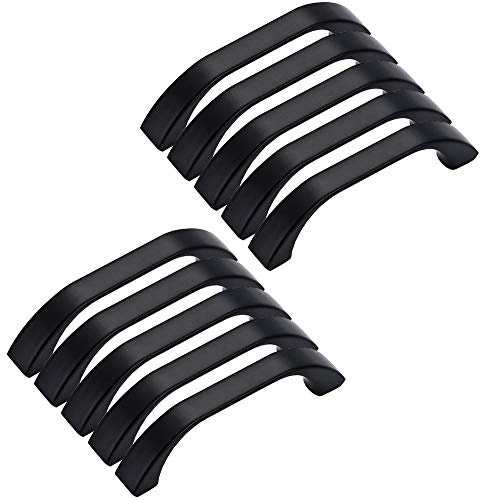 HOMIXES 10 Stück 160/64 mm/96 mm/128 mm Lochmitte und Schrank, Schublade, Schranktür, Schließfachgriff, Kleiderschrank, Schranktür, Schublade, Schließfach, Türgriff, schwarz