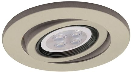 WAC 4in Low Voltage Round Adjustable Gimbal Recessed Light Trim in Brushed Nickel and Black 8W 500 Lumens MR16 LED Lamp, HR-8401 or HR-8402 Housing Sold Separately
