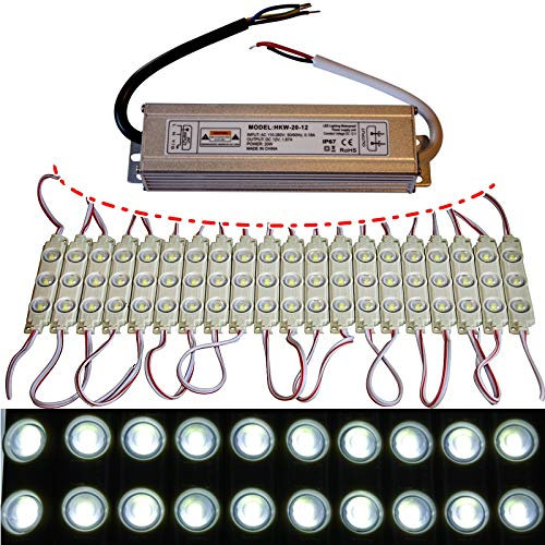 10x-100x LED Module +- Netzteil - kaltweiß 12`000K - 12V - 3x 5730 SMD Werbung (10x mit Netzteil)
