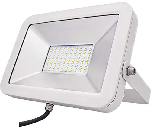 August Müller Lichttechnik AG AML Profi LED Strahler 10W 900lm | IP65 Wasserdicht für Außen | 50.000h Lebensdauer | 4000K Neutralweiß | Metallgehäuse Weiß - Für Haus, Hof & Gewerbe