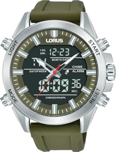 LORUS Men's Analogue Digital Watch with Silicone Strap RW669AX9