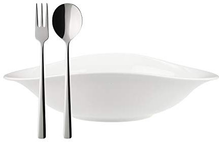 Villeroy & Boch, Vapiano Dinner Set Bianco, Set Di Posate, Servizio, Forchette, Cucchiaio, Scodella, Ciotola, Ceramica, Set, Porcellana Premium