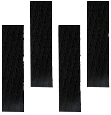 Inzopo 4 Stück Ultraleichte EVA Diamond Groove Surfboard Skimboard Traction Pad Tail Pads Surf Deck Bar Griffe – Farbe wählbar schwarz