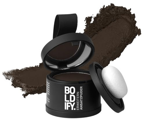 BOLDIFY Hairline Powder - Root Touch Up Hair Color for Gray Coverage - Bald Spot Concealing Hair Powder for Women and Men - 48-Hour Stain-Proof - Dark Brown