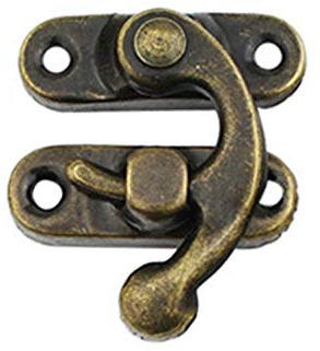 Packung mit 20 Stück antiken Vintage-Riegel, Antik-Bronze-Farbe, rechter Schwingarm, Schnalle, Hakenschloss