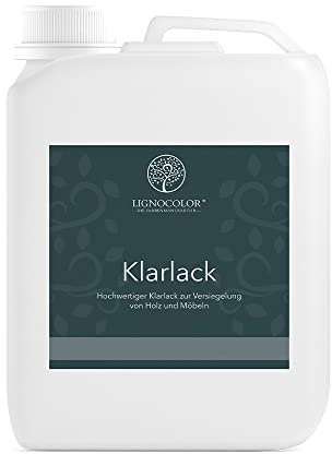 Lignocolor Klarlack hochwertige und professionelle Versiegelung für Möbel- und Holzoberflächen (2,5 L, Seidenmatt)