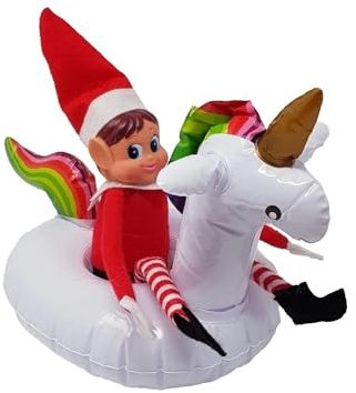 Elf Inflatable Rubber Ring - UNICORN - Float Prop Accessories Props Ideas Joke Christmas Decoration