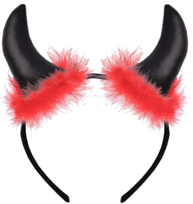 Hatstar Teufelshörner, Haarreif mit Hörnern für Teufels Kostüm, Halloween Haarschmuck für Damen, Herren und Kinder, Kostüm Accessoire für Karneval und Fasching