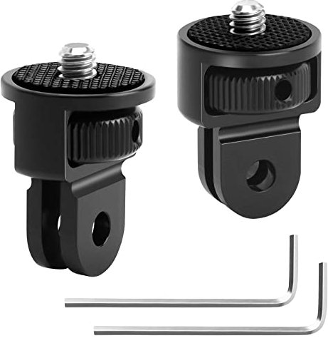 2 Piezas 1/4 Adaptadores de Trípode de Cámara, Aluminio Adaptador Giratorio de 360° Rosca Adaptador de Cámara para Trípode,Tripod Adapter Compatible con GoPro Xiaomi Sony Sjcam, Otras Cámaras Acción