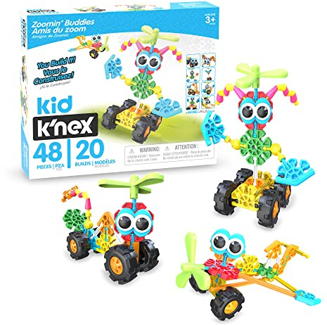 K'NEX Kid Modello Zoomin' Buddies 20 | Set per bambini con 48 pezzi | Giocattoli educativi per bambini, giocattoli da costruzione divertenti e colorati per ragazzi e ragazze, giocattoli da