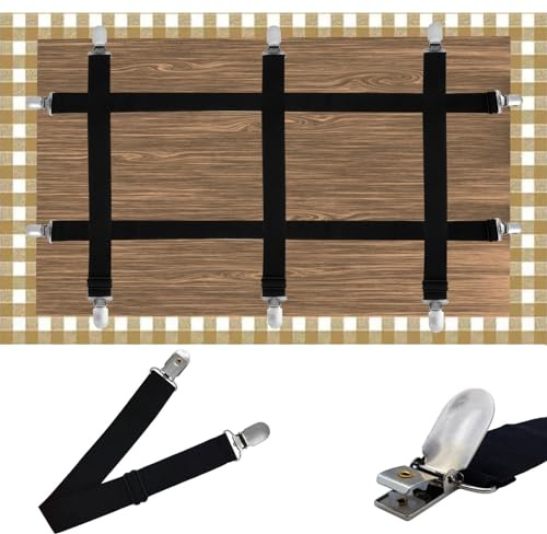 Namubarwa Tablecloth Clips,Adjustable Elasticity Picnic Table Clips,5 Pack
