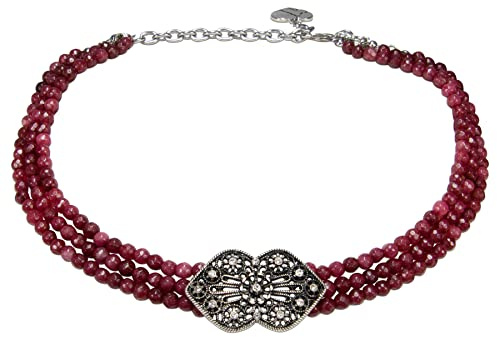 Alpenflüstern Trachten-Perlen-Kropfkette Lissy - elegante Trachtenkette - nostalgischer Damen-Trachtenschmuck, filigrane Dirndlkette (in traditionellen Farben) DHK317