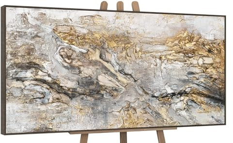 YS-Art XXL Abstrakt Acryl Luxus Design Gemälde glühen handgemalte