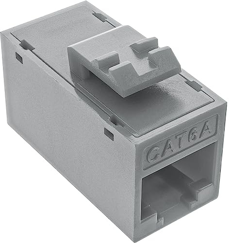 InLine Keystone RJ45 - Juego de 8 Conectores Hembra sin apantallamiento, Cat. 6A, Color Gris