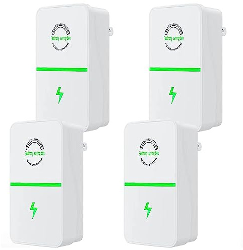 JSvsza Stop Watt Energy Saver Device - 90V-250V Pro Power Saver, WattSave Electricity Saving Box, Stopwatt Reduce Electric Consumption by 28kw, Energy Saving Device, 4pack