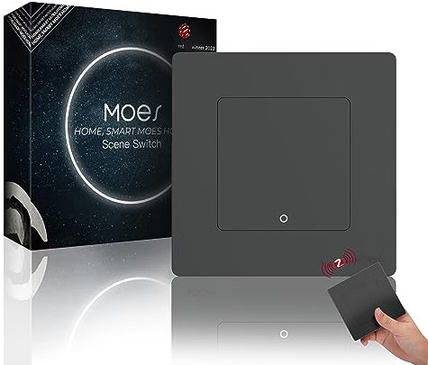 MOES ZigBee Scene Funkschalter,Smart Schalter ohne Installation,MOES ZigBee Hub Erforderlich,1 Gang