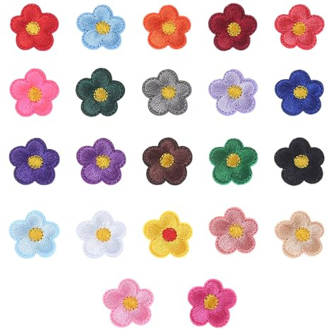 22 Stück Sonnenblumenblüten-Applikationen, Kleidungsstickflicken, Modeaccessoires für die Kleidungsdekoration, können zum Nähen oder Bügeln verwendet werden.