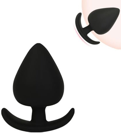 Crysore Silicone Plug Anal pour l'arrière avec base de voilier Grand Noir Plug Anal Godemiché Jouets Sexuels 3 Sets pour Hommes et Femmes Super Doux Butt Fétiche Masseur Adulte Formation (S)