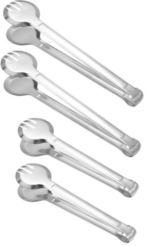 HEMOTON 4stücke Edelstahl Servierzange Hühnerflügelzange Küchenzange Multifunktionale Lebensmittelklammer Mit Abtropfdesign Für Brot Gegrilltes Salat Obst