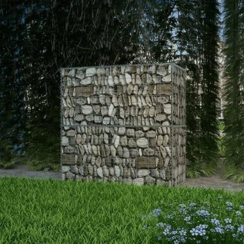 Tino Tech Steinkorb aus Verzinkter Stahl 100x50x100 cm Silber Steinkorb Gabionen Körbe Gabionen Zaun Gartenmauer Gabione aus Metall Garten Gabione Pflanzenwand Gabionen Gitter