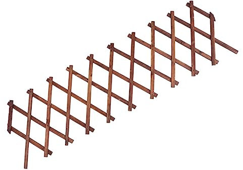 POPETPOP Treillis De Jardin en Bois Carbure Extensible 44x22 Cm Support Mural pour Plantes Grimpantes Vigne Tuteur Jardin Multifunction Adaptable