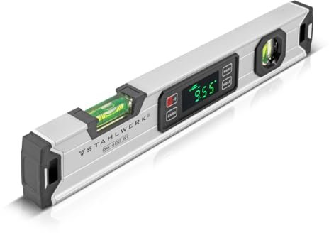 STAHLWERK Nivel de burbuja digital DW-400 ST de aluminio con 400 mm de longitud, nivel de burbuja magnético, nivel de burbuja de aluminio, nivel de burbuja digital, transportador