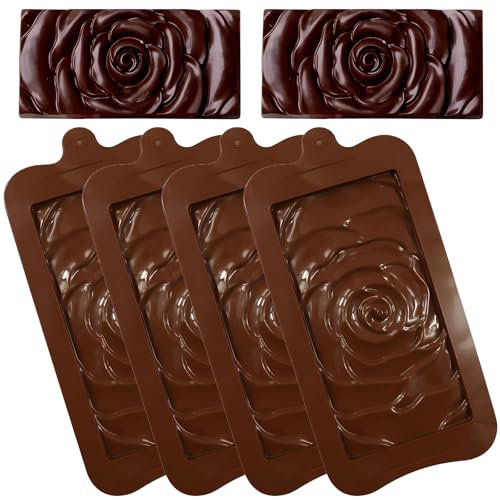 HPiano 4 Pezzi Cioccolatini Stampo Silicone,Stampo Barrette Silicone,Stampo Tavoletta Cioccolato,Stampo Cioccolato,Stampo Cioccolato Tavoletta per Cioccolato Fondente, Torte, Praline
