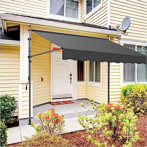 Balkonmarkise Klemmmarkise mit Handkurbel - Höhenverstellbar UV-beständig Wasserdicht Sonnenschutz für Terrasse Balkon - 4M Abdeckung