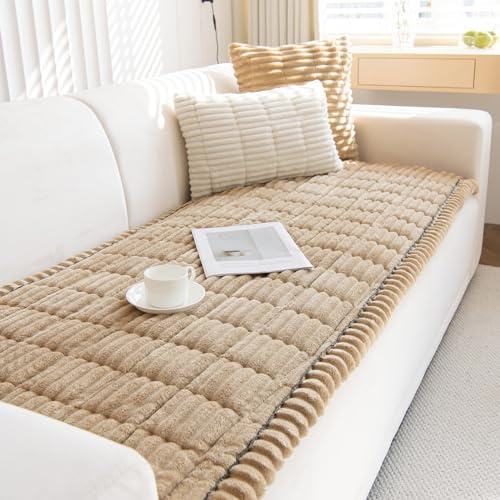 GKXLH Neu Dicke rutschfest Sofa überzug 2 3 4 Sitzer (Kaffee,70x180cm/1 PC) | Weich Cord Couch überzug, Universal Sofabezug Waschbare, Sofa Cover für Hunde Haustiere, Ledersofaschoner für das Wohnzimmer