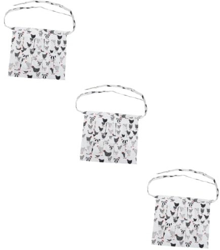 Garneck 3st Rock Zum Eiersammeln Eierträgerschürze Eierschürze Für Kinder Eierhalter Taschenhalter Für Hühnereier Schürze Mit Eiertasche Gänseei-schürze Taschenschürze Entenei Stoff Black