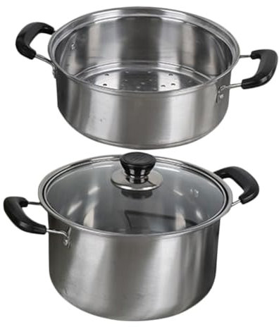 HOLIDYOYO Olla Vaporera De Acero Inoxidable 24 Cm Acero Resistente Multifuncional Hogar Cocina Al Vapor Cesta Reutilizable