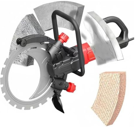 Electric Concrete Saw Brushless Circular Saw, 8800W Wall Chaser Ring Concrete Cutter Saw with Blade, 270/300 MM Cut Depth, Electric Groove Cutting Machine Slotter Cutter,Depth27cm-2blade