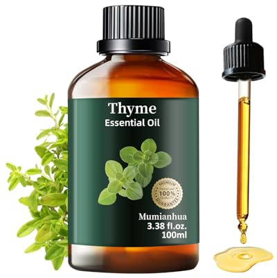 Mumianhua Thymian Ätherisches Öl Rein, Natürlicher Kräuterduft – Thymianöl für Diffusor, Aromatherapie, Haare, Haut, Massage, Seifen- & Kerzenherstellung Duftstoff DIY Olio Di Timo 100ml