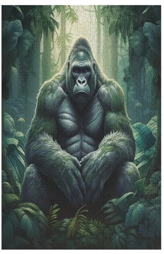 Puzzles Für Erwachsene Gorilla,1000-teilige Puzzle Für Kinder Ab 12 Jahren, Holzpuzzles Für Die Heimdekoration, （78×53cm）