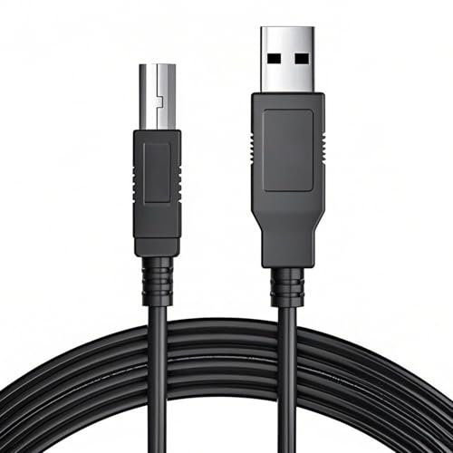 1 PCS USB Printer Cable 1.8M,USB Cable for Printer,USB 2.0 Type A to Type B High-Speed Data Transfer Compatible with All Printers,For example HP,Samsung,Canon,Dell etc(1.8M,black)