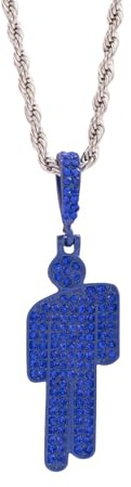 Ticome Collar de Diamante Humano Colorido para Mujeres y Hombres, Collar de Villano Chico Malo de Hip Hop de Acero Inoxidable, Accesorios Brillantes de Moda de Cabeza Inclinada