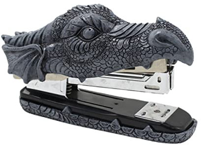 Uonlytech Dragon Head Stapler Resin Desktop Stapling Tool Handheld Office Supply Creative Book Paper Stapler for Home and Work