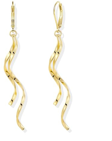 ALEXCRAFT Boucles d'Oreilles Femme Or Pampilles Double Franges