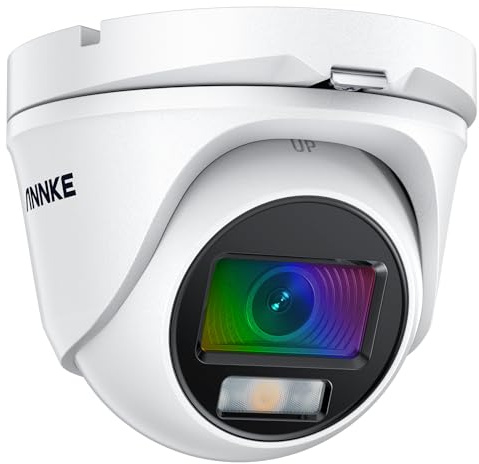 ANNKE 1080P Color Night Vision Security Camera, 4-in-1 AHD/TVI/CVI/CVBS Bullet Wired Turret Camera, f/1.0 Aperture (0.001 Lux), 121° FoV, Active Orientation, IP67