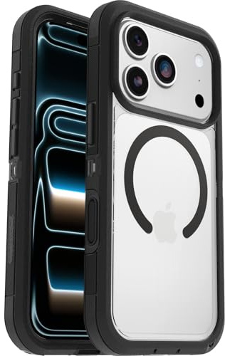 OtterBox Defender Pro XT MagSafe Hülle, iPhone 17 Pro, Transparent/Schwarz | Stoßfest und ultra-robust, Schützende Hülle, 7x getestet nach Militärstandard